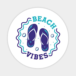 Beach Vibes // Fun Summer Flip Flop Badge Magnet